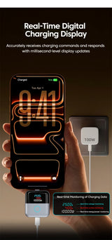 140W Auto Disconnect Full Charge Splitter Type-C Smart Charging Separator Digital Display 140W PD Fast Charging Adapter