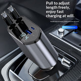 4-in-1 car charger retractable cable extended